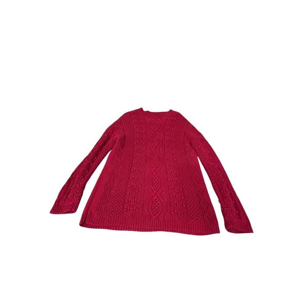 Vintage Express Tricot 90s Hand Knitted Chunky Cable Knit Red Sweater‎ Medium